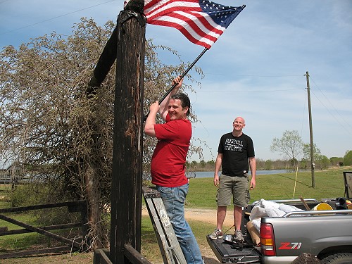 Jerry and Dave with flag