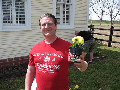 Jerry King with flowers