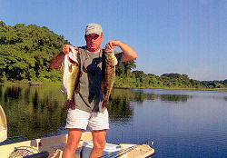 Rodney Smith with two bass over 9 lbs, 04